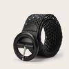 Cotton Woven Bohemian Linen Belt With Round Buckle For Women Dress Accessories