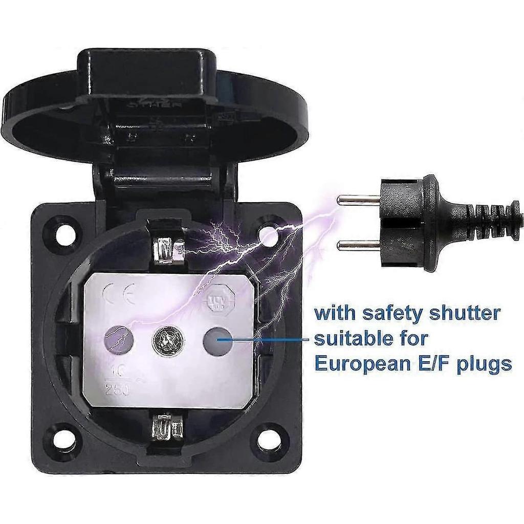 Ip44 Waterproof European Socket For Type E/f,16a,german/french Industrial Dustproof Socket With Cover