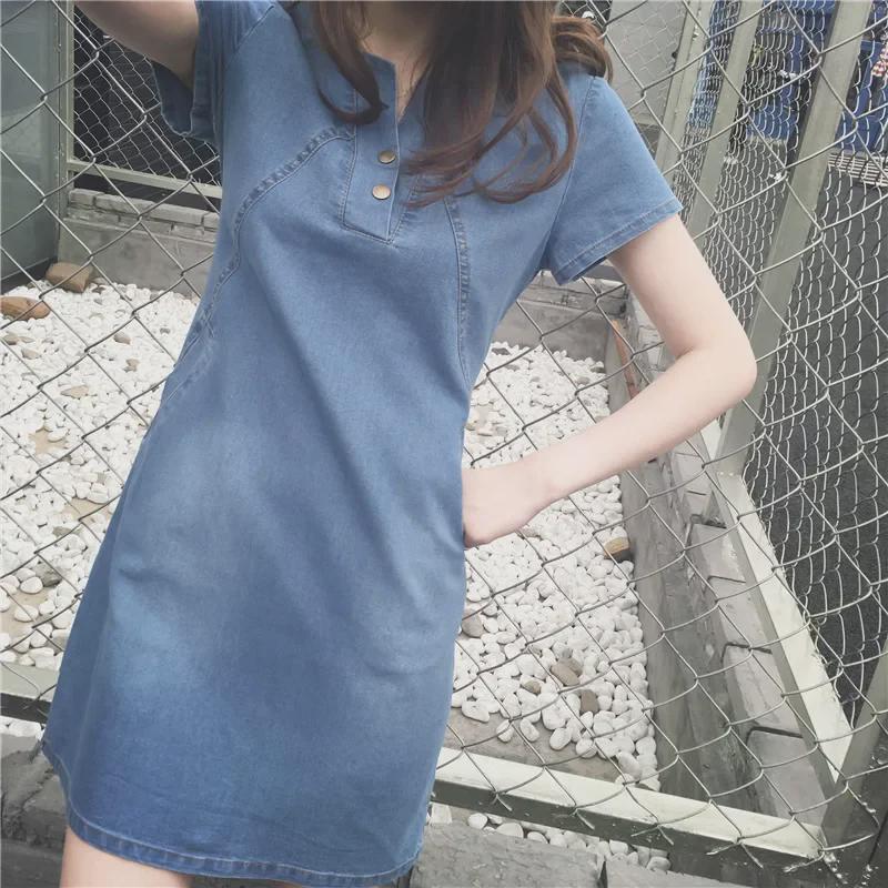2025 Spring/Summer Plus Size Women's Casual Denim Midi Dress
