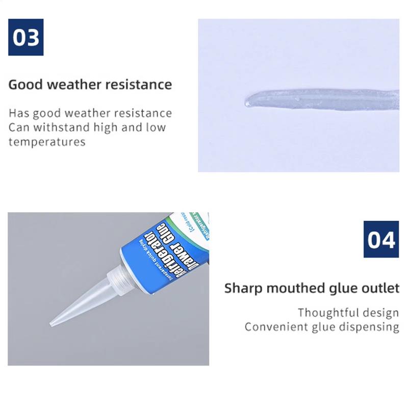 Refrigerator Door Seal Repair Glue Waterproof Low-Temp Resistant Adhesive for Fridge Drawer Freezer Gasket Home Use