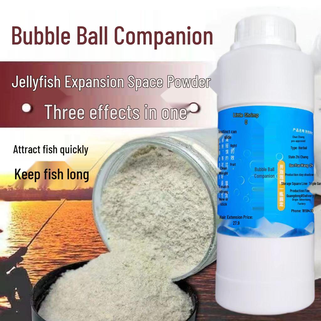 Bubble Ball Zes-in-één Visvoer Additief: Zwarte Put Wild, Kleverig, Kwallen, & Karper Poeder