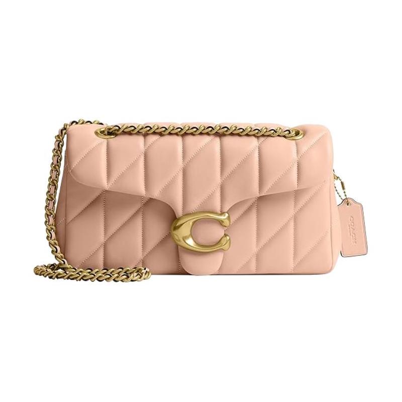 

COACH Tabby 26 Chain Quilted Diamond Nappa Leather Crossbody Bag Shoulder Bag Medium Women Pink рожевий