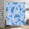 High Quality Printed Blue Flowers Shower Curtains for Bathroom Decor Waterproof Fabric Shower Panel with Hooks Set (Curtain Size