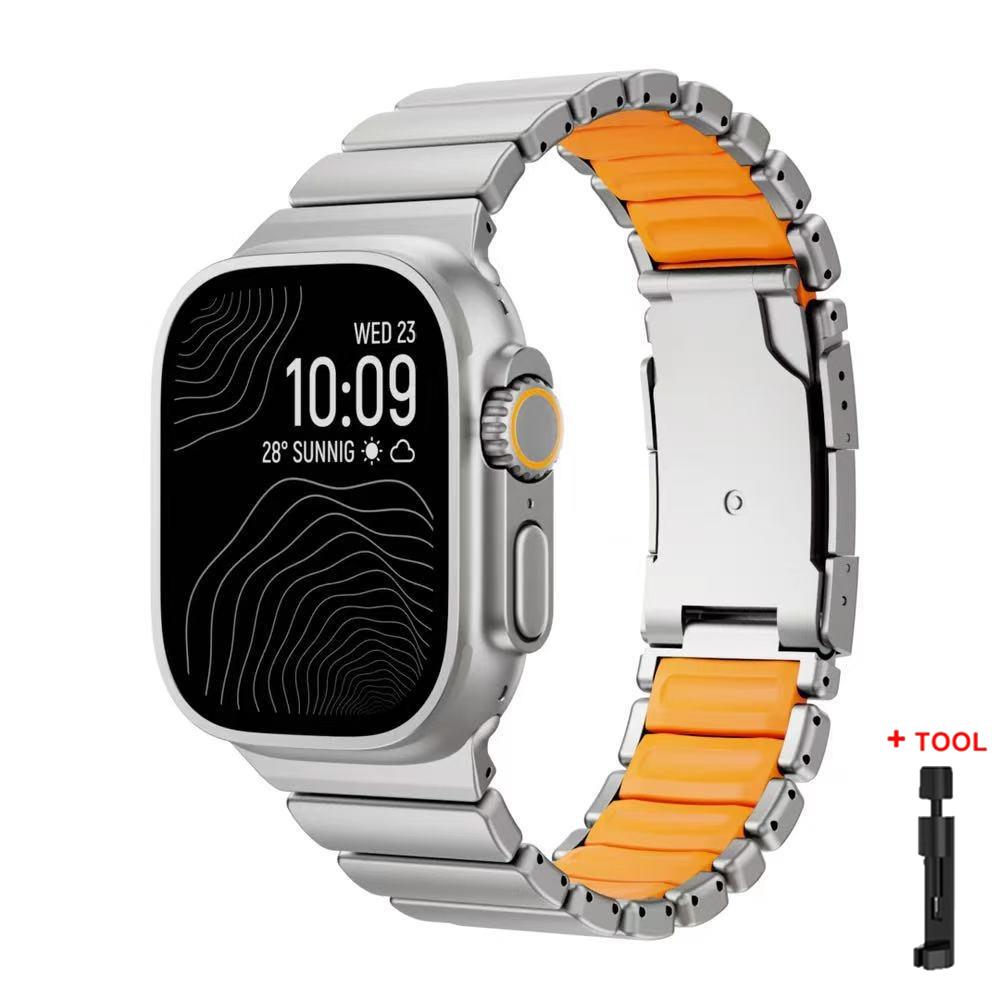 

Men Stainless Steel Band for Apple Watch Ultra 3 Strap 49mm 46mm 45mm 44mm Luxury Metal Bracelet for Iwatch 11 10 9 8 7 5 6 SE3 Series 10 11 46mm