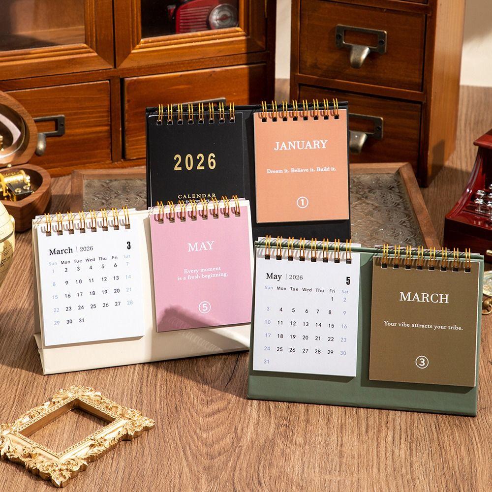 Minimalist Design 2026 Desktop Calendar Spiral Binding Memo Calendar  Desktop Decoration