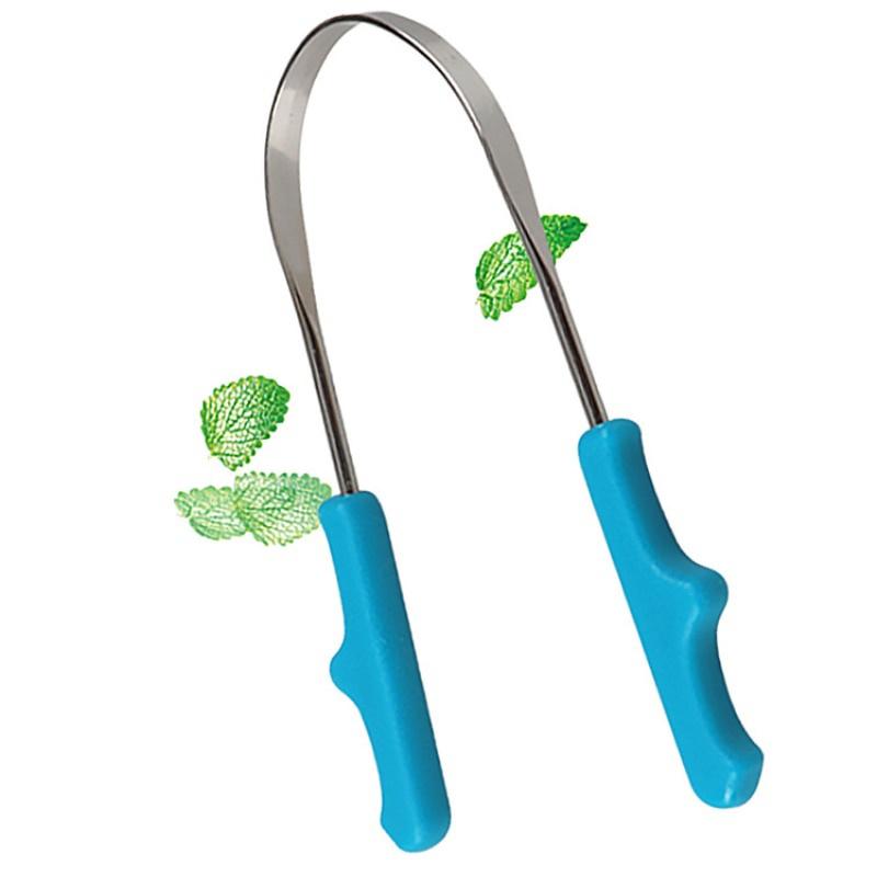 Stainless Steel Tongue Mouth Cleaner Scraper Stainless Steel For Bad Breath Cleaning Coated Tongue Oral Dental Hygiene Care Tool