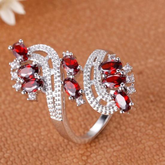 Women Cubic Zirconia Wedding Banquet Party Ring Jewelry Charm Gift