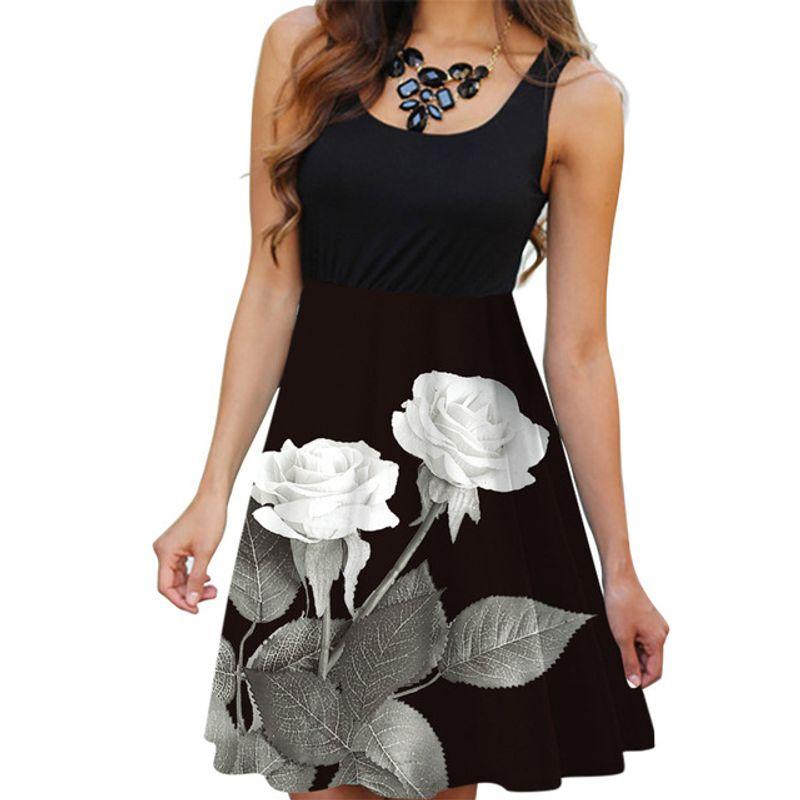 

Women Fashion Vintage 3D Printing Casual Dress Print Dress PJLYQ-1 XXXXL