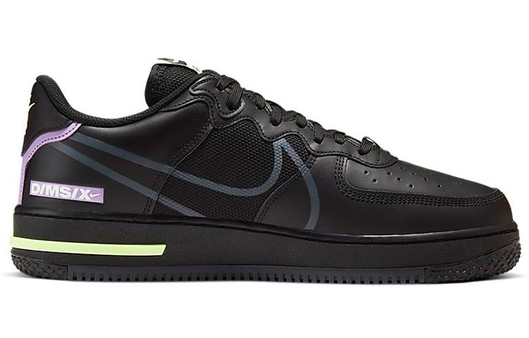 Nike Air Force 1 React Black Violet Star Barely Volt CD4366-001