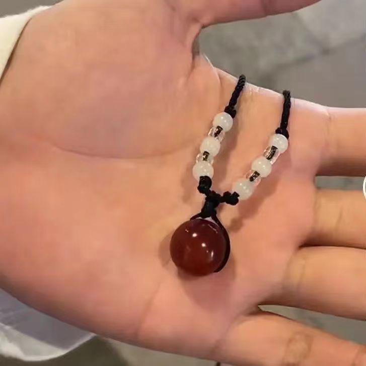 Obsession Bean Necklace: Zhou Jia Style Red Bean Pendant, Inspired by Wang Wei s Poem, Perfect for Friends or Couples