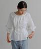 Manggomaenipeullijeu Talia Shirring Blouse_White
