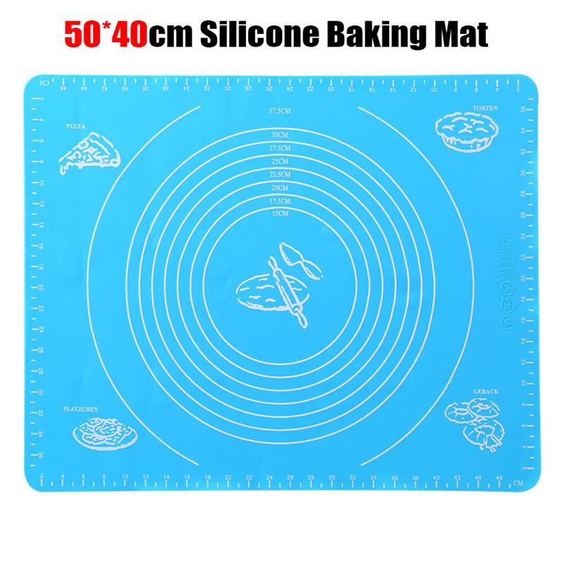 50x40cm Antihaft-Silikon-Backmatte Teigmatte Silikonmatte für den Ofen für Kekse Fondant Gebäck Küche Backzubehör Kochwerkzeuge