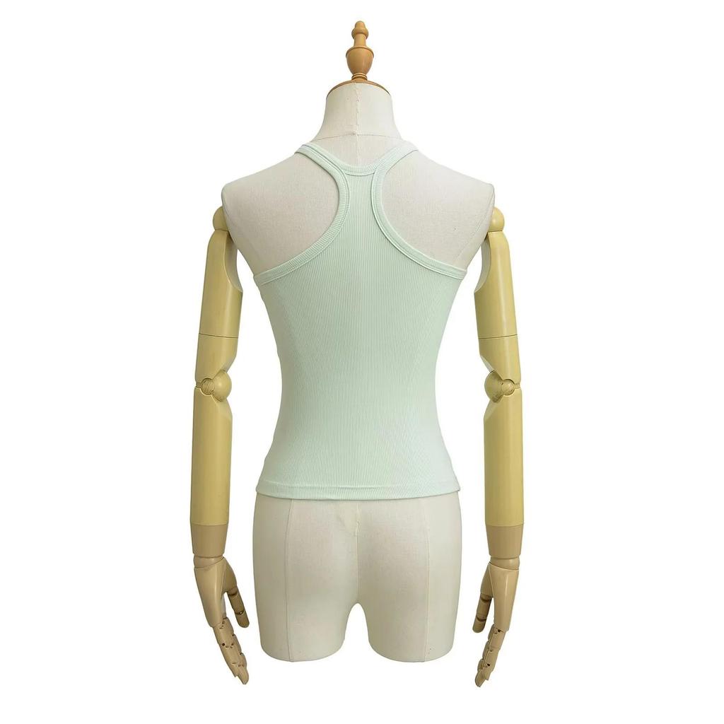 Women's Padded Racerback Tank Top: High Elasticity, Trendy, Perfect for Sports & Fitness.