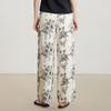 Gejin Women's Printed Wide-Leg Straight Casual Trousers