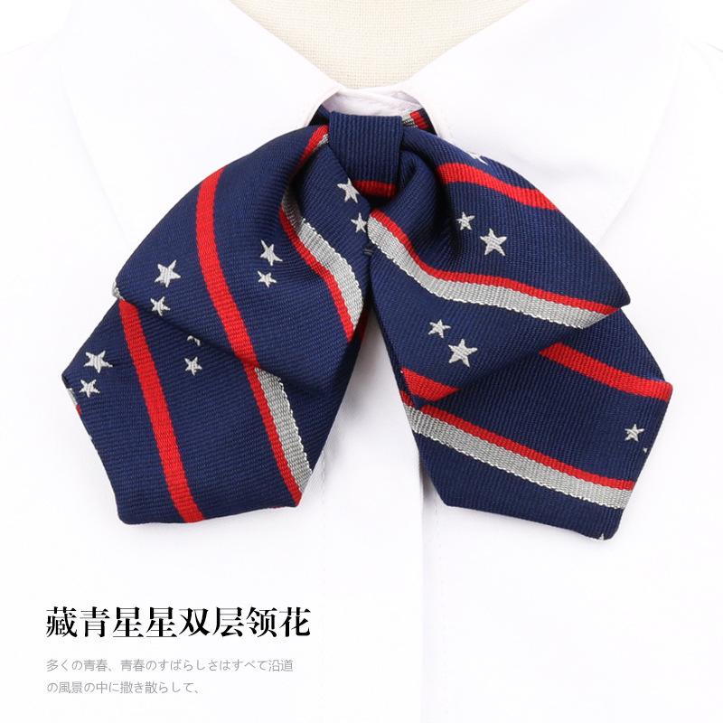 Japanese And Korean Version Of Female Collar Flower Double-Layer College Wind Ribbon Free Jk Bow Bow Graduation Photo Tie Sailor Suit