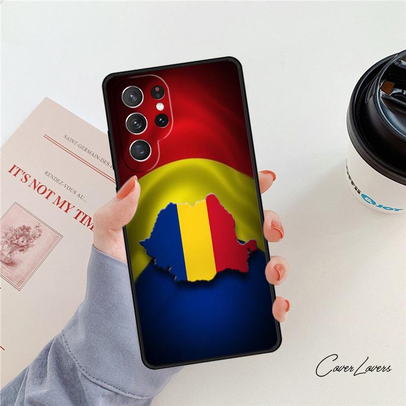 Romania Flag phone case For Samsung Galaxy S24 S25 S23 S22 Ultra Note 10 20 Plus S20 S21 FE Cover