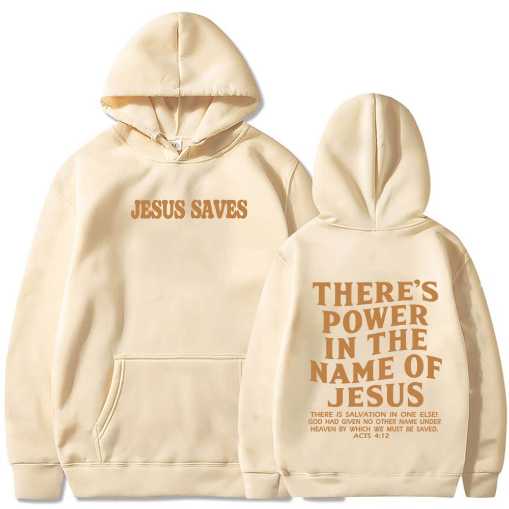 

There Is Power In The Name of Jesus Hoodie Christian Jesus Saves Faith Sweatshirt Man Woman Pullover Tops Streetwear 3XL