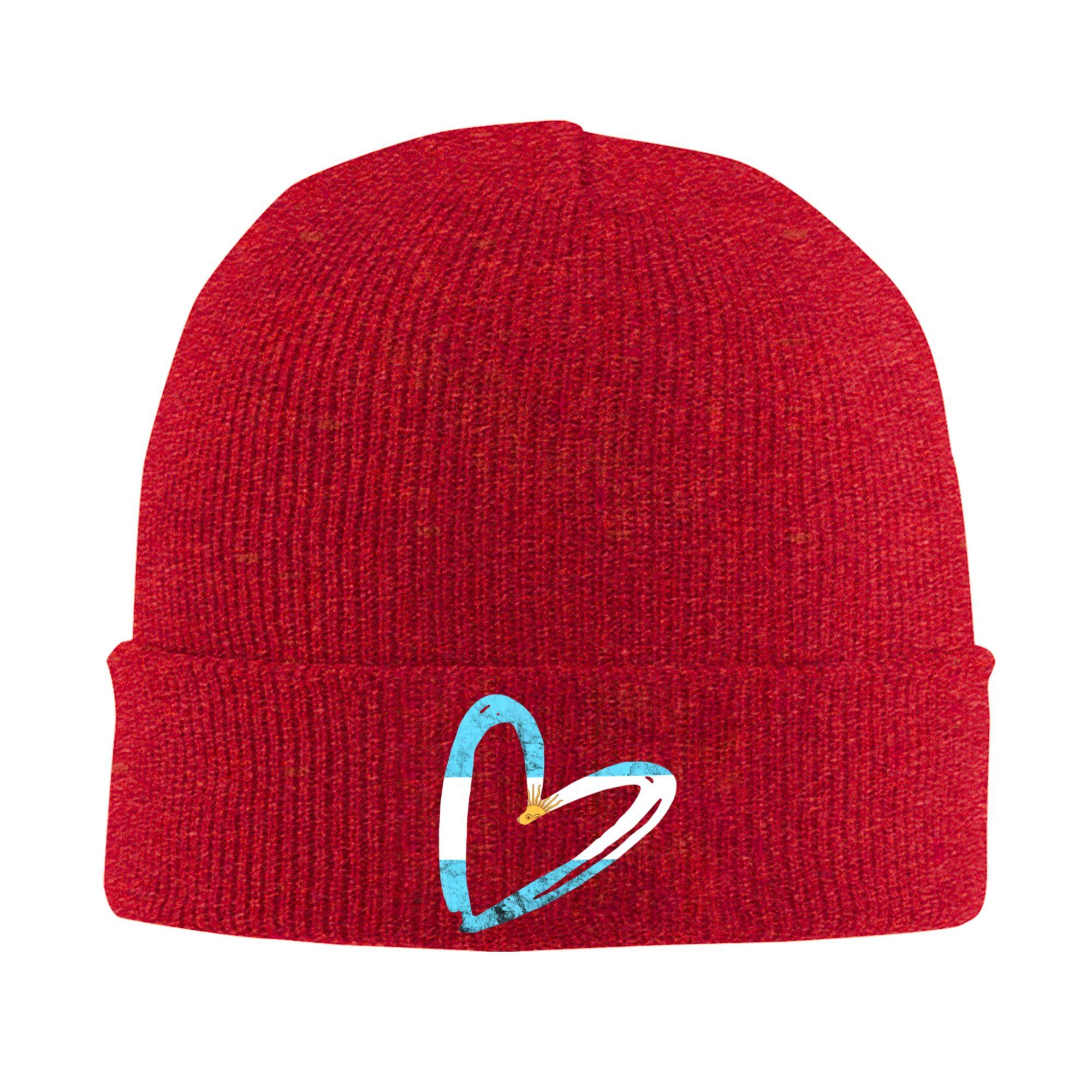 Argentinian Roots Heart Argentina Sun of May Knitted Hat Womens Unisexs Beanie Winter Hats Hip Hop Cap One Size