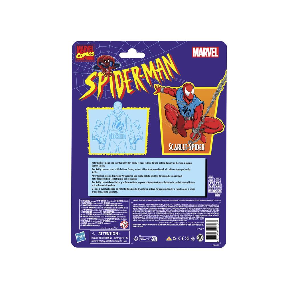 Hasbro Marvel Legends Series Scarlet Spider Comics Collectible Action Figure Authentic Spider-Man 6-inch (15cm) F9022,