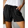 Plus Size Women Casual Loose Shorts Pants Elastic Waist Drawstring with Pockets
