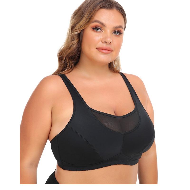 Plus Size Wireless Sports Bra Back Closure Seamless Underwear For Women