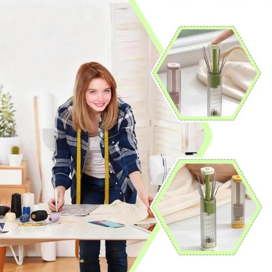 Yousheng Empty Magnetic Needle Case Portable Pop-Up Needle Box Press Type Magnetic Needle Organizer for Home Travel Hand Sewing DIY Craft Projects