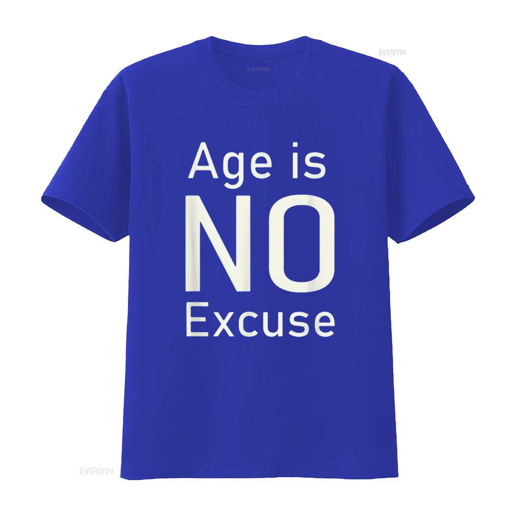 Age Is No Excuse Funny Old And Gym Lovers Design Womens T Shirt Black Large vintage Washed Soft Slightly Comfortable fashion