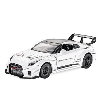 1/32 Skyline Ares Nissan GTR CSR2 Modello Auto Sportiva in Lega Metallo Diecast Modello Auto da Corsa Simulazione Suono e Luce Giocattolo per Bambini Regalo