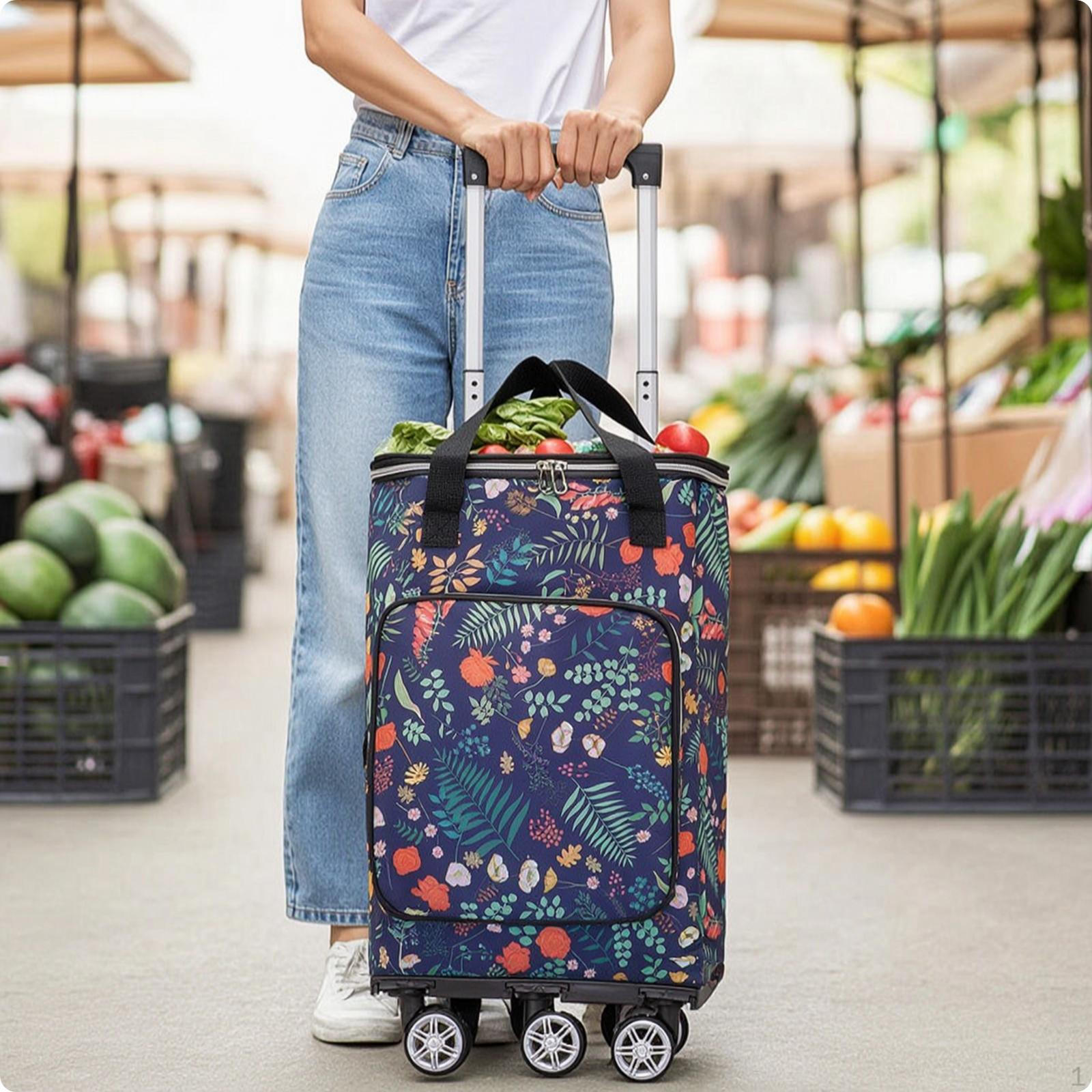 Foldable Shopping Trolley Telescopic with Insulated