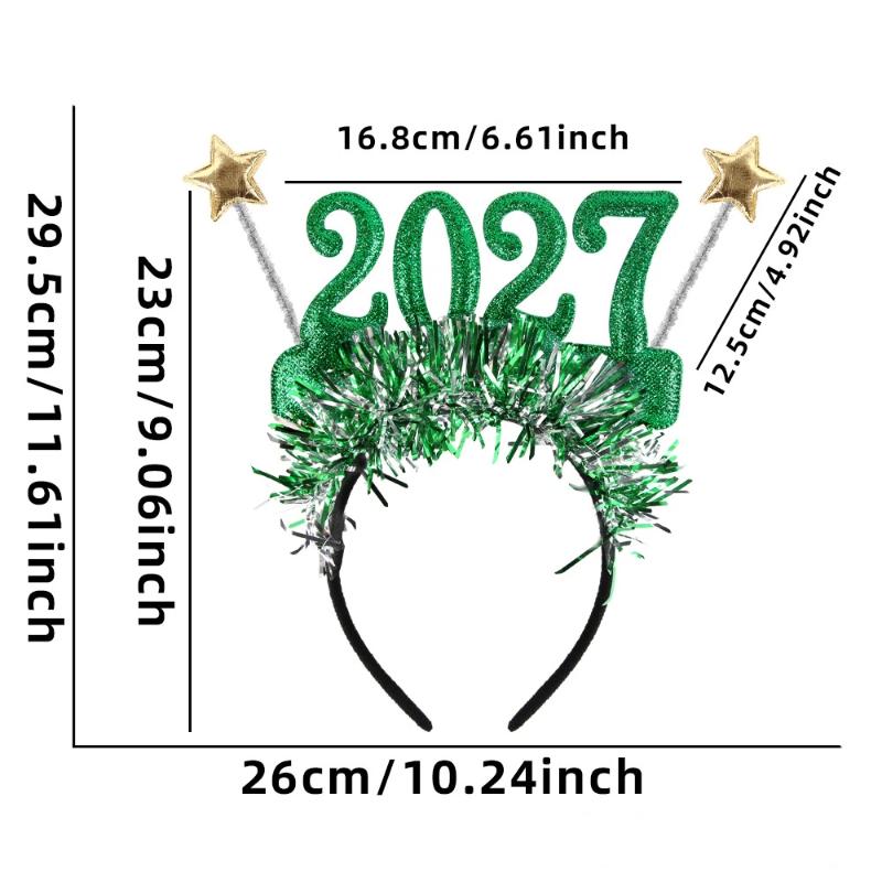 Creative Christmas Star Headband 1/4Pcs Color Strip Design Suitable for 2027 New Year Eve Party Decoration