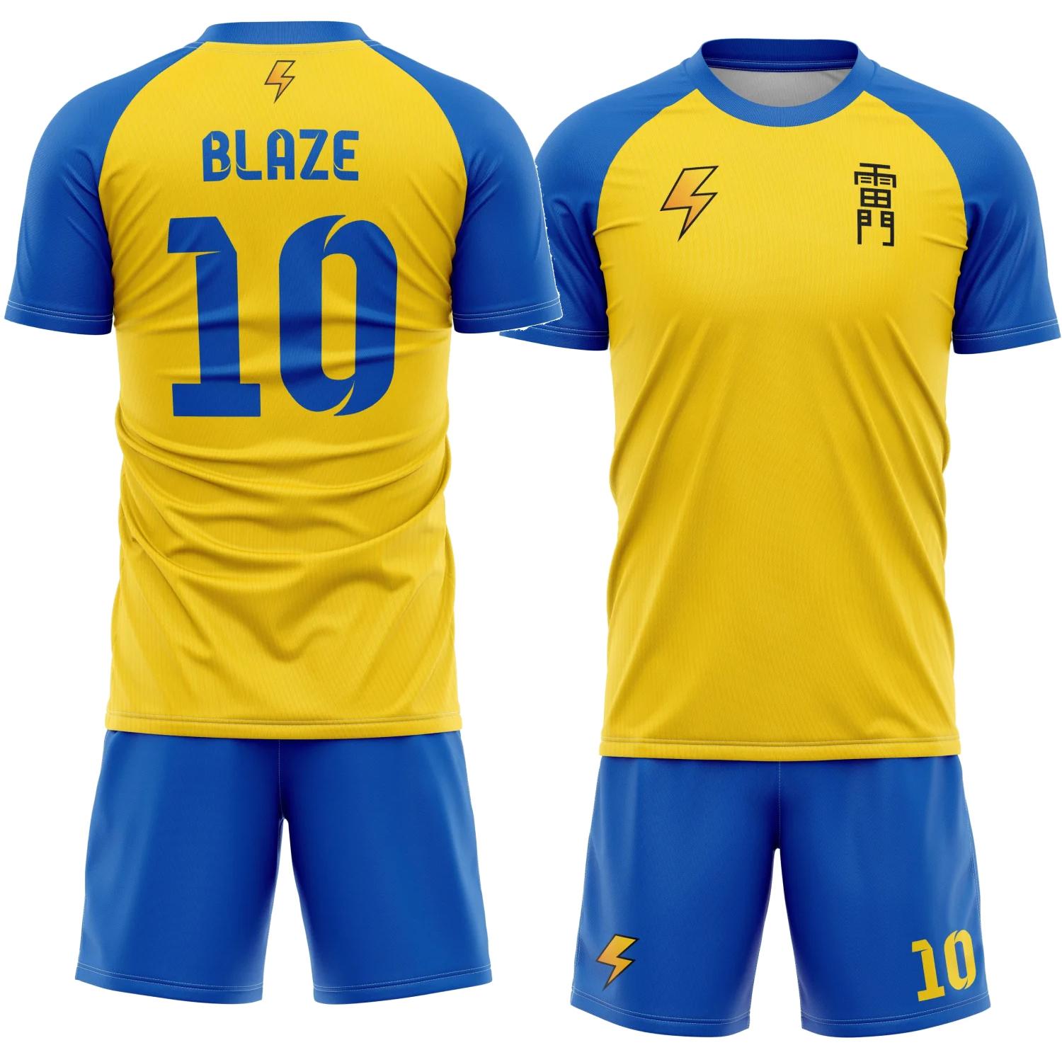 

Men Sets Jersey Anime Inazuma Eleven Raimon 3d Print Short Sleeve T-shirt+Short 2Pcs Set Sport Fitness Tracksuit Suit Leisure 4XL