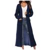 Women's Fashion Casual Button  Solid Color Big Pocket Cardigan Sweater Long Thin Coat