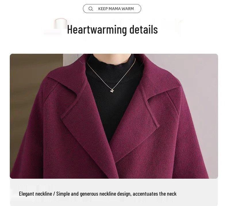 2025 Winter Plus Size Double-Sided Fleece Jacket for Middle-Aged Women - Mid-Length Autumn/Winter Coat
