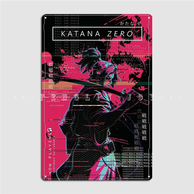 

Katana Zero Option 2 Metal Plaque Poster Wall Cave Wall Vintage Wall Decor Tin Sign Poster 20x30cm（7.8x11.8inch）