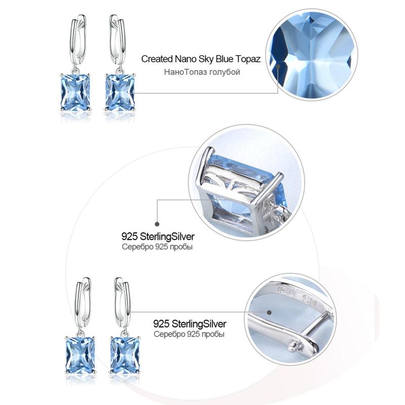 Gica Gema Boucles d'oreilles en argent Sterling S925 pour femmes, bijoux à géométrie carrée, magnifiques, de tempérament fin, cadeau d'anniversaire