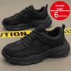 Men's Black Safety Shoes - Summer 2024: Durable, Trendy, Thick-Soled Construction and Sports Wear