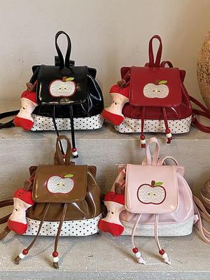 Korean Style Large-Capacity Cute Fruit Embroidered Girls' Backpack