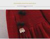 Girls' Red Velvet Cheongsam Dress - Autumn/Winter Fashion for Middle To Large Children
