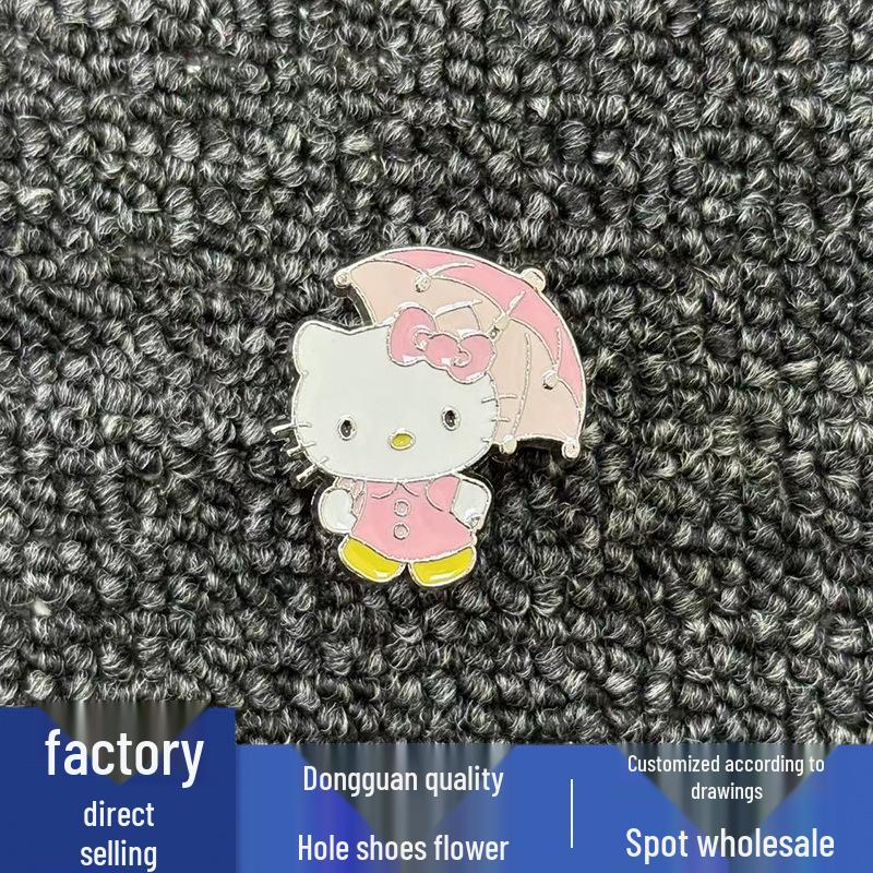 Metal KT Cat Shoe Charms - Flower Style Hole Accessories