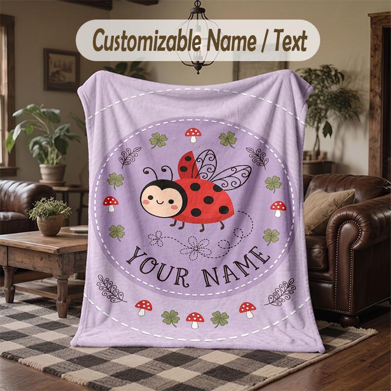 Koi Fish Pond Reflections Theme Throw Blanket Custom Name Text Personalized Blanket Soft Cozy Blanket for Home Sofa Bed