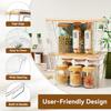 2 Set Pantry Organizers with Bamboo Lids Stackable Clear Bins for Potato Fruit Vegetable Storage Kitchen and Under Sink Organiz