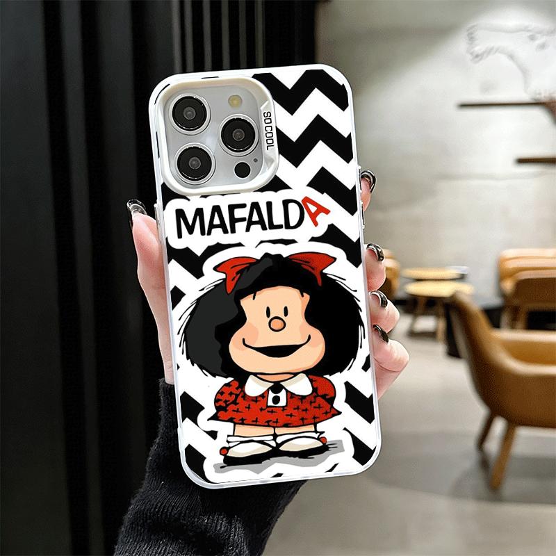 Mafalda Cartoon Cute Soft Phone Case for iPhone 15 16 17 Pro Max 17Air 16E 14 Plus 13 12 Mini Shockproof Cover Back Shell