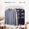 Hengyuanxiang Men's 100% Pure Wool Half-Zip Turtleneck Sweater