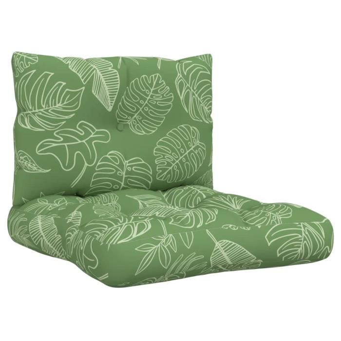 VidaXL Pallet Cushions 2 Pcs Leaf Pattern Oxford Fabric 360853