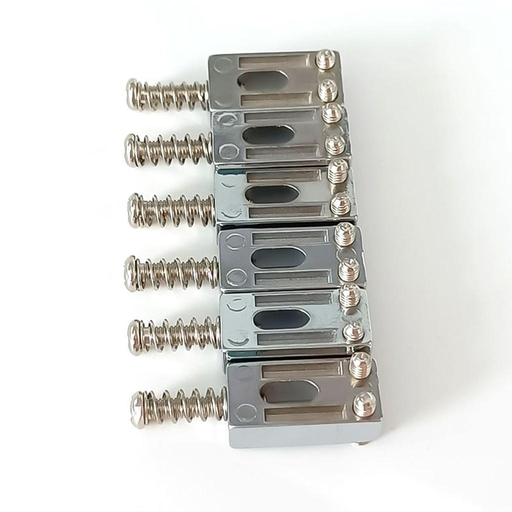 6Pcs Zinc Alloy Bridge Saddles Replacement Tremolo Bridge Saddles Roller Bridge Saddles for Electric Guitar Part