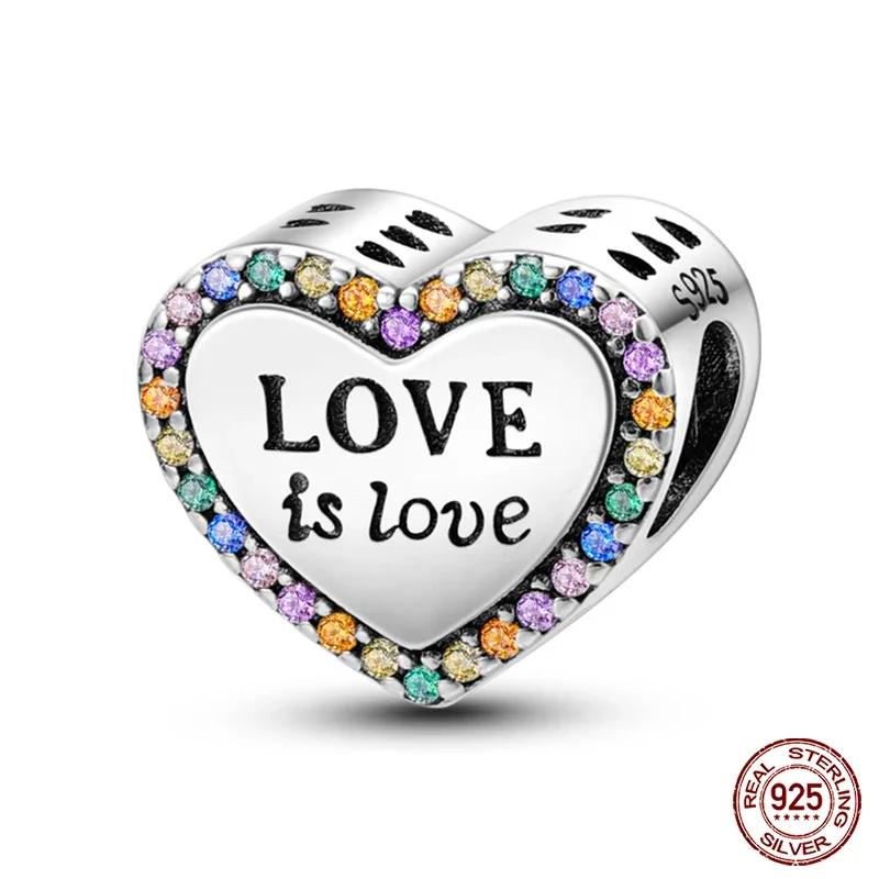 New Copper Romantic Heart Series Charms Beads Fit Original Bracelet Diy Mother'S Day Jewelry Gifts