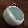 Handmade Ru Kiln Sky Blue Crackle-Glazed Ceramic Teacup for Gongfu Tea