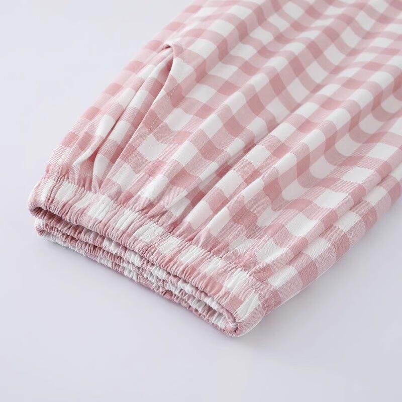 Langsha Women's Plaid Cotton Lounge Pants