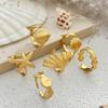 6 Pieces Shell Starfish Adjustable Rings Set Ocean Vacation Jewelry Gift for Her Trendy Stackable Rings for Daily Wear