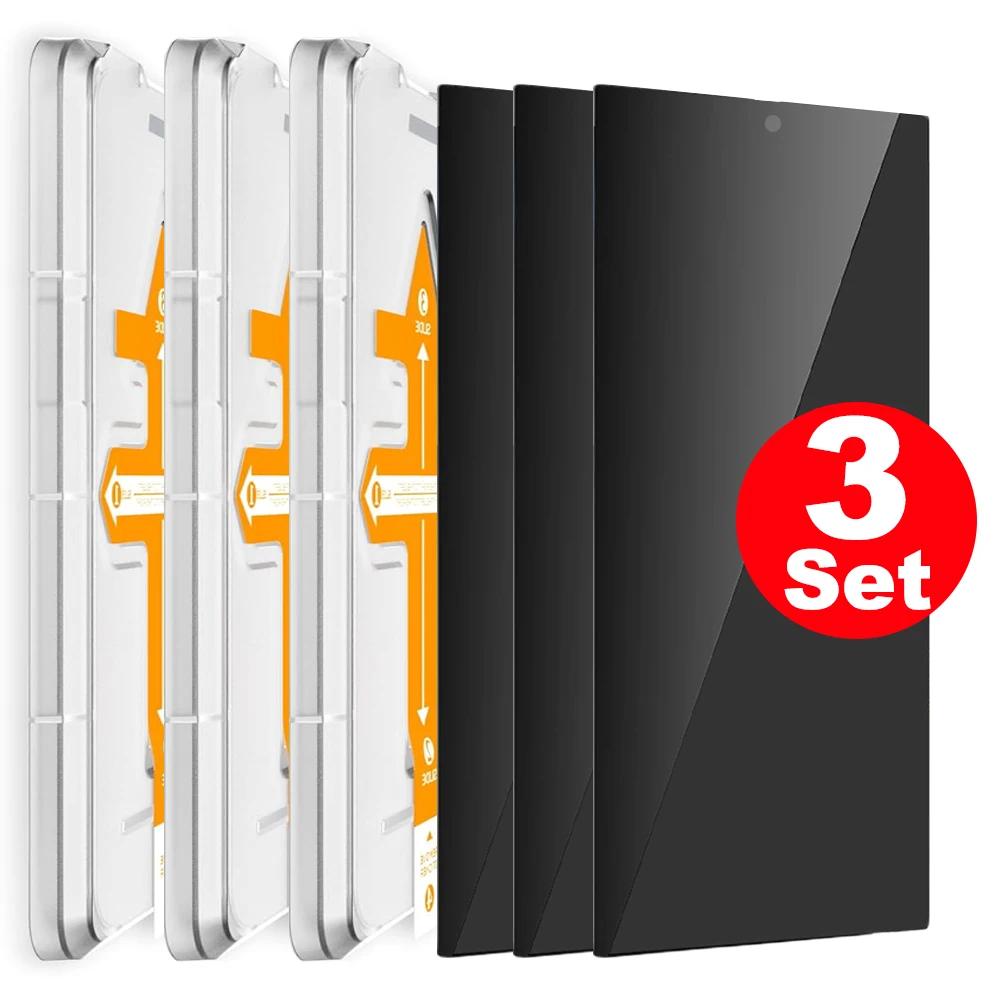 Easy To Install Tempered Glass Films for Samsung S25/S24/S23/S22 Series Anti-spy Privacy Screen Protectors for Samsung S25 Plus